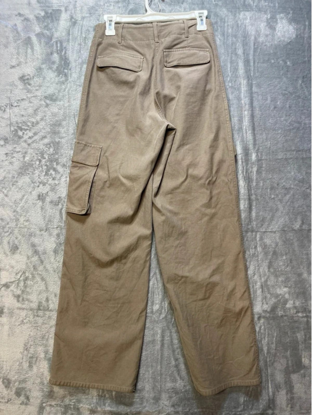 Wilfred Free Aritzia High Waisted Wide Leg Cargo Pants Tan Beige Stretch 4 - Picture 2 of 9